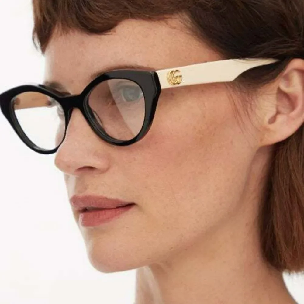 NEW Gucci  GG0959O 002 Black White Cat Eye Women Eyeglasses